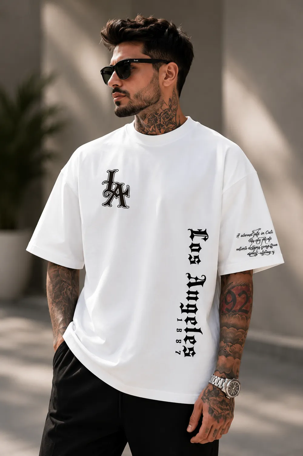 White Los Angeles Graphic T-Shirt - Image 1