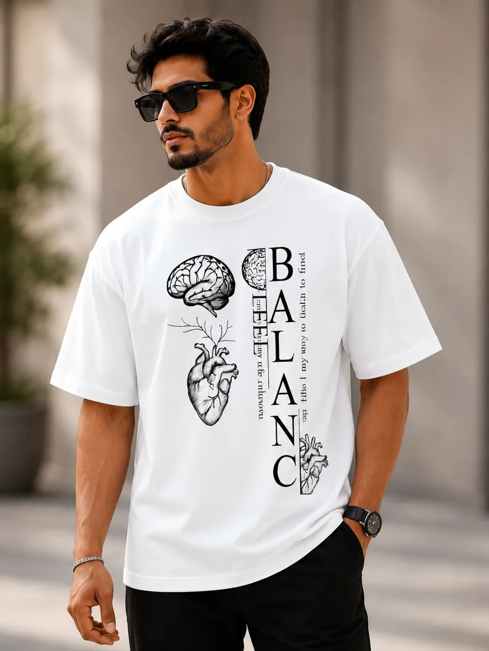 White Nordic Runes Graphic T-Shirt - Image 2