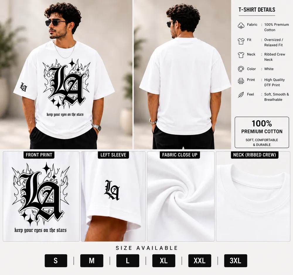 La.a Stars Oversized T-Shirt - Image 2