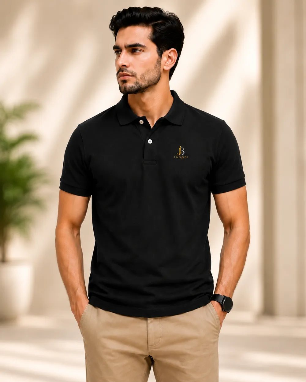  Jaggbi Black Classic Polo T-Shirt - Image 1