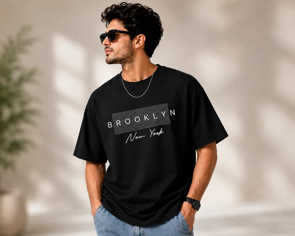 Brooklyn New York Oversized T-Shirt - Image 1