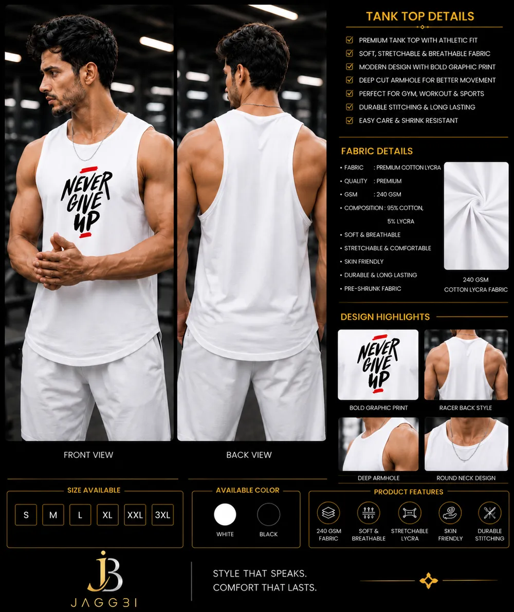 Never Give Up Tank Top - Image 2