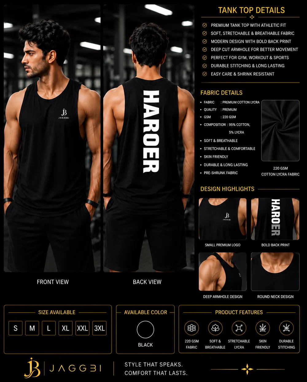 Harder Back Print Tank Top - Image 2