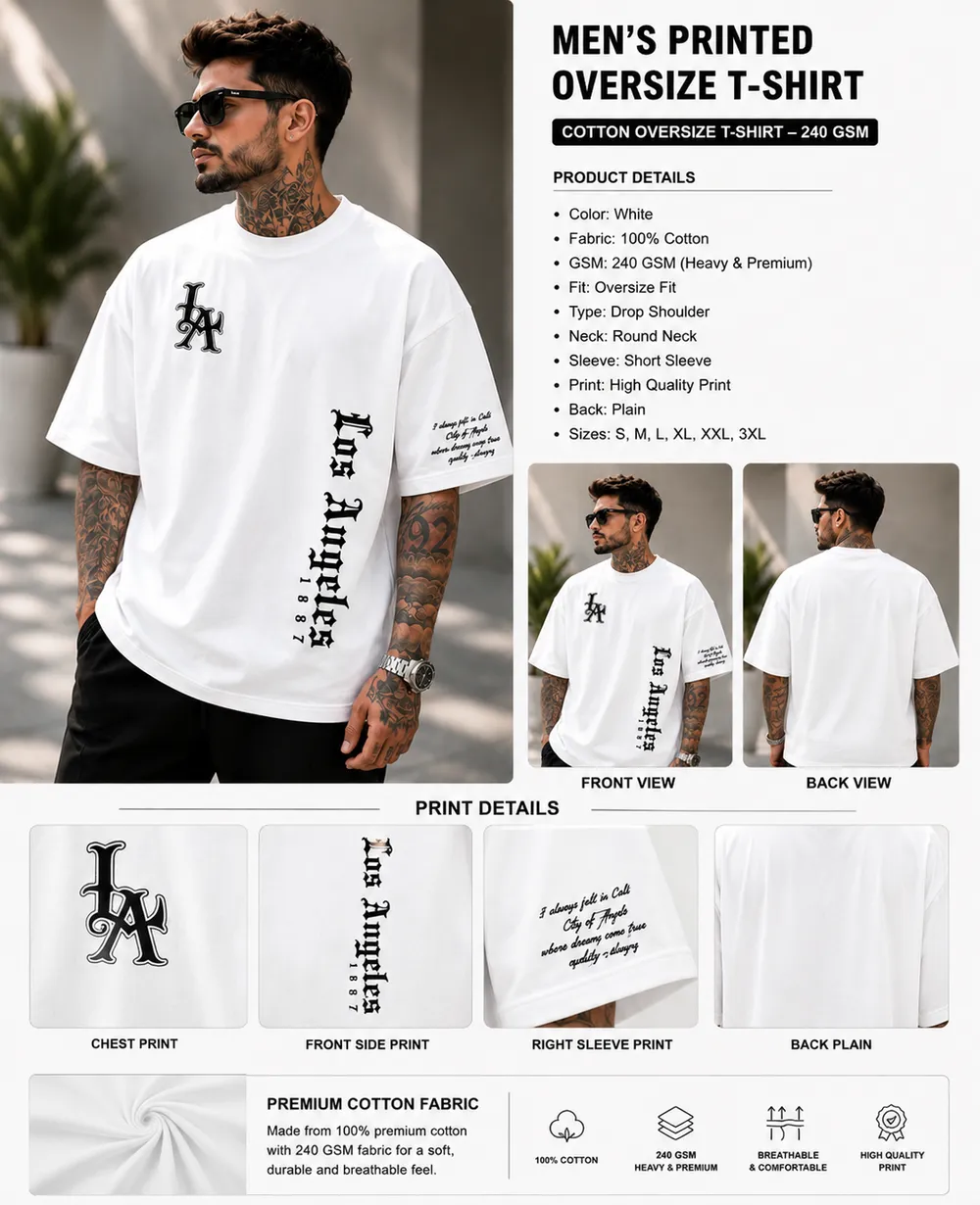 White Los Angeles Graphic T-Shirt - Image 2