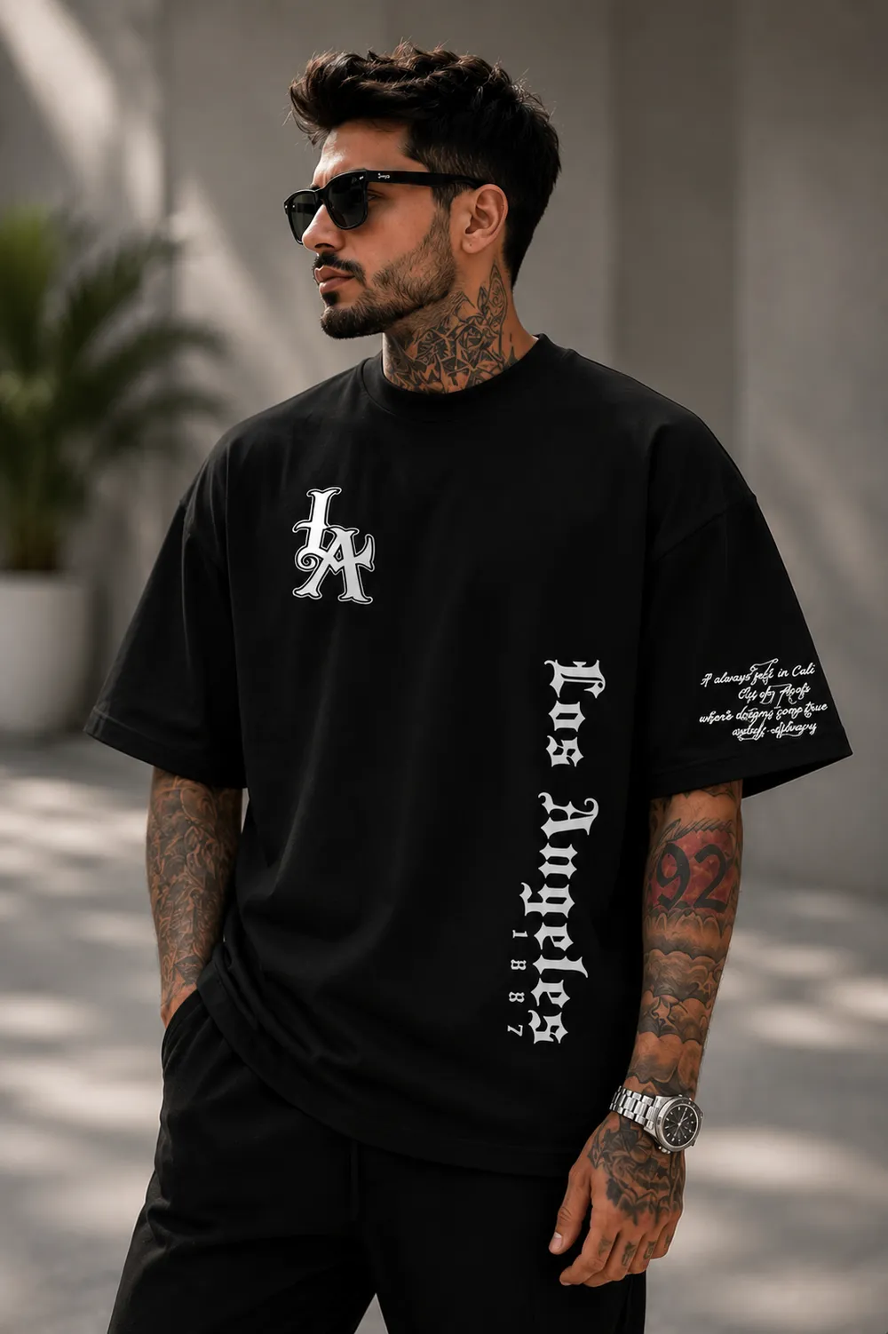 Black Los Angeles Graphic T-Shirt - Image 1