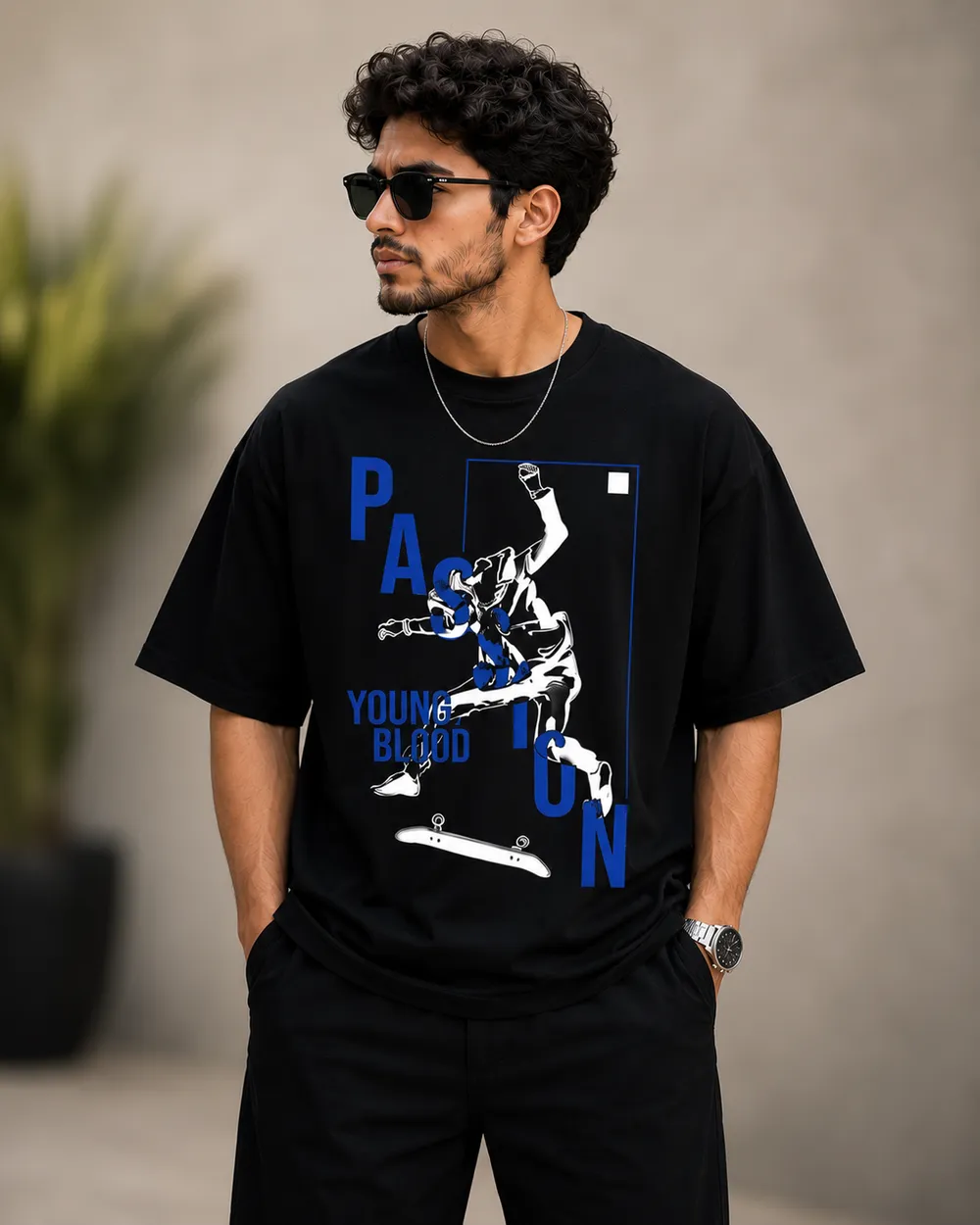 Black Passion Skate Graphic T-Shirt - Image 1