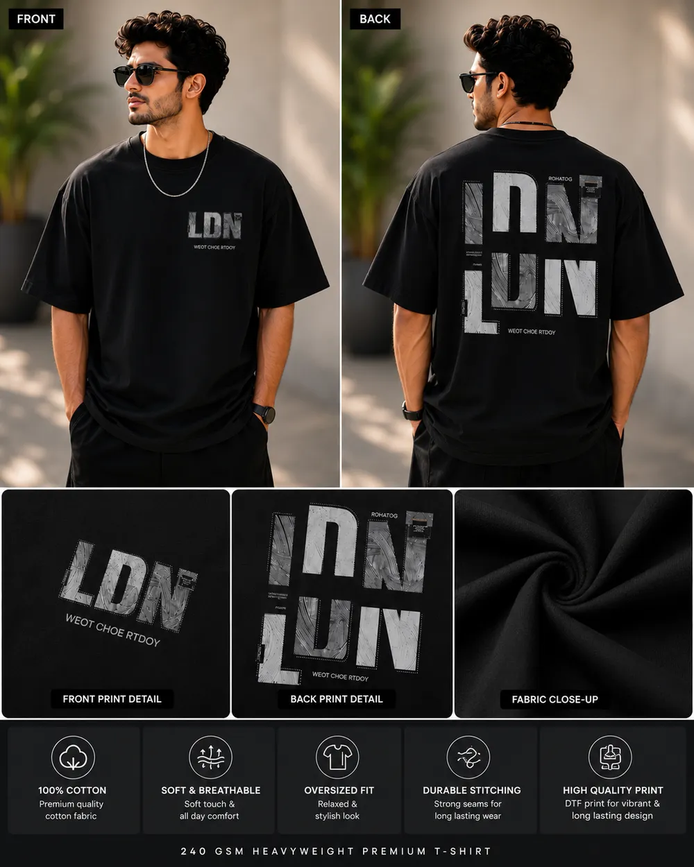  Londons Back Print Oversized T-Shirt - Image 2