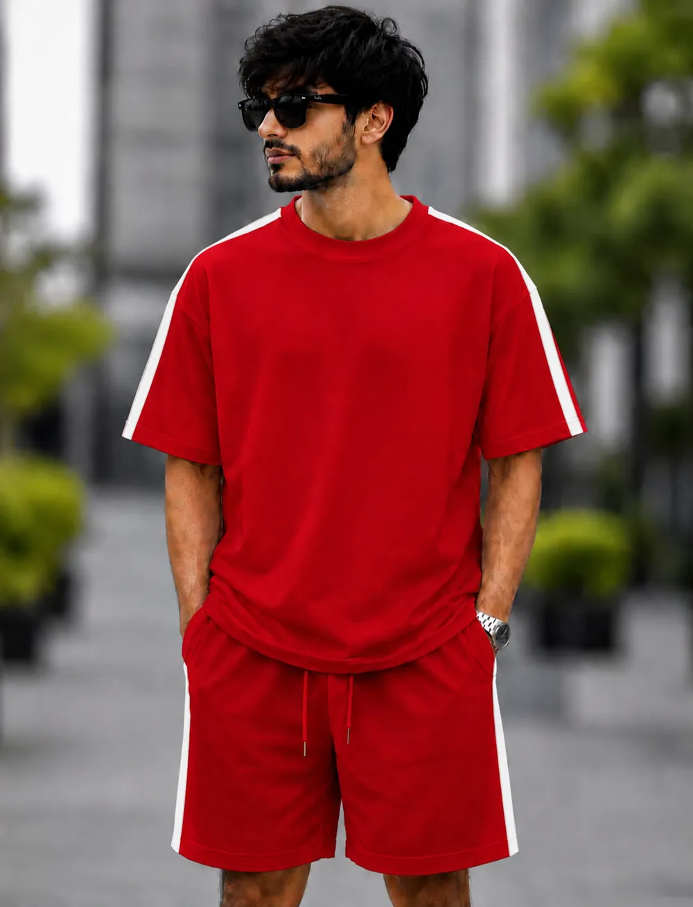 Red Side Stripe Co-Ord Set - Image 1