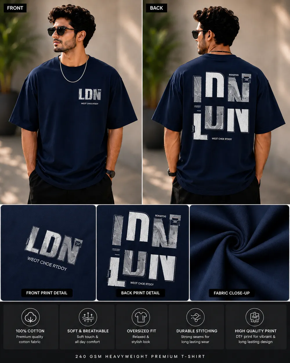 London Back Print Oversized T-Shirt - Image 2